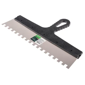 Сибртех Шпатель из нержавеющей стали, 350 мм, зуб 10 х 10 мм, пластмассовая ручка 85507