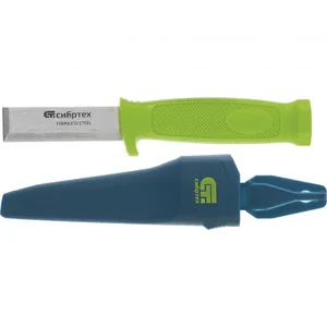 Сибртех Нож-стамеска с чехлом, 195 мм, лезвие 75 мм 79018