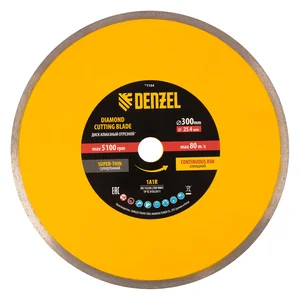 Denzel Диск алмазный сплошной, супертонкий, 300 х 25,4 мм, горячее прессование, мокрое резание// 73164