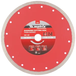 Matrix Диск алмазный, отрезной сплошной, 230 х 22.2 мм, тонкий, мокрая резка Professional730837