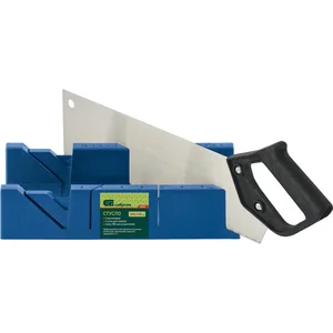 Сибртех Стусло пластиковое, синее, 4 угла для запила, пила 350 мм 22536