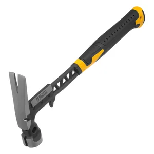 Denzel Молоток строительный 450 г, цельнокованый,боек с магнитом, двухкомп. обрезин. рук-ка 10468