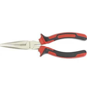 Matrix Длинногубцы прямые Nickel, 180 мм, никелированные, двухкомпонентные рукоятки 17166