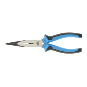 Барс Длинногубцы прямые 200 мм, хром-ванадий, двухкомпонентные рукоятки 17196