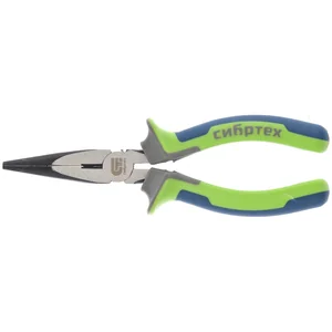Сибртех Длинногубцы прямые 160 мм, фосфатирование, трехкомпонентные рукоятки 17155