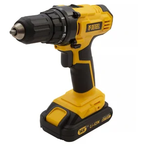 Denzel Дрель-шуруповерт аккумуляторная CDL-IB-14-02, Li-Ion, 14 В, 1.5 А*ч, 2 аккумулятора 26112