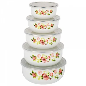 Набор эмалированных салатников 5 шт Симпатия ЕМ-0005А/2