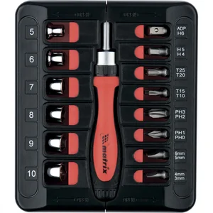 Matrix Отвертка реверсивная с набором бит и торцевых головок, 23 шт, CrV 11786