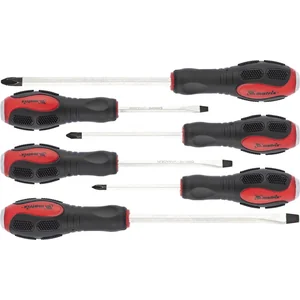 Matrix Набор ударных отверток 6 шт, PH1 х 75, PH2 х 100, PH3 х 150, SL5 х 75, SL6 х 100, SL8 х 150, CrV 19120