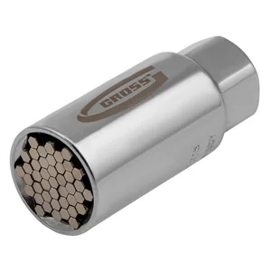 Gross Головка торцевая многоразмерная, CrV, 6-21 мм, под квадрат 3/8, CrV, хромированная 13191