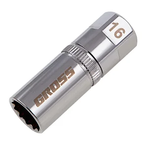 Gross Головка торцевая свечная, магнитная, двенадцатигранная, 16 мм, под квадрат 1/2 13188