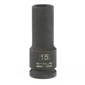Stels Головка ударная удлиненная шестигранная, 15 мм, 1/2, CrMo 13942