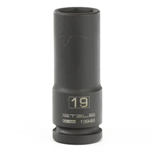 Stels Головка ударная удлиненная шестигранная, 19 мм, 1/2, CrMo 13946