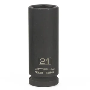 Stels Головка ударная удлиненная шестигранная, 21 мм, 1/2, CrMo 13947