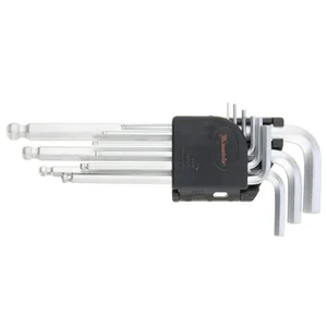 Matrix Набор ключей имбусовых HEX, 1.5-10 мм, CrV, 9 шт, удлиненные, сатин, с шаром 11233