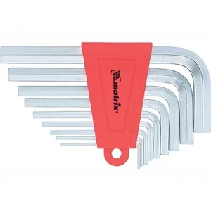 Matrix Набор ключей имбусовых HEX, 1.5-10 мм, CrV, 9 шт, коротких, с сатиновым покрытием 12303