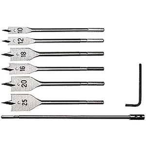 Matrix Набор сверл перовых по дереву, 10-12-16-18-20-25 мм, 6 шт, удлинитель 300 мм 70406