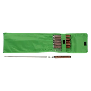 Palisad Набор шампуров плоских, 650 мм, с цельной деревянной рукояткой, в чехле, 6 шт, Camping 69682