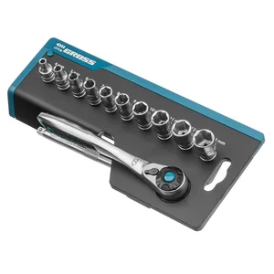 Gross Набор торцевых головок, трещотка 120 зубьев, 1/4", CrV, 12 предметов 14141