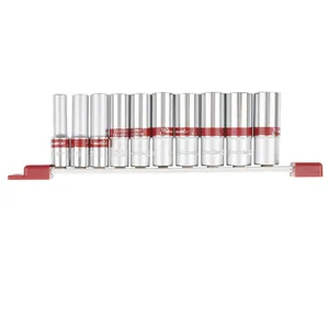 Matrix Набор удлиненных торцевых головок 3/8", 6 гранные, CrV, 8-19мм, 10 штук 13591