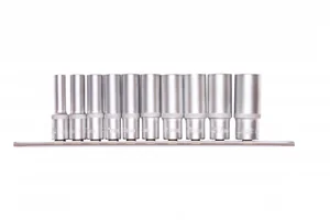 Stels Набор удлиненных торцевых головок 3/8, шестигранные, CrV, 10 шт, 8-19 мм 13604