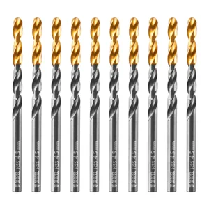 Denzel Сверло по металлу, 4,5 мм, HSS-Tin, Golden Tip, 10 шт. 717211