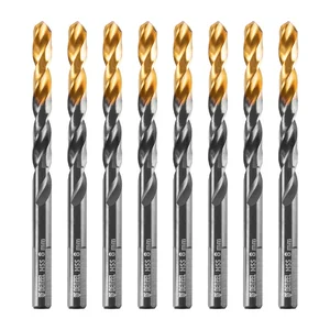 Denzel Сверло по металлу, 8 мм, HSS-Tin, Golden Tip, 8 шт. 717219