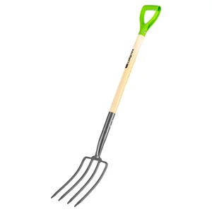 Сибртех Вилы 4-рогие, огородные, кованые, 195х295х1165 мм, деревянный лакированный черенок 61380