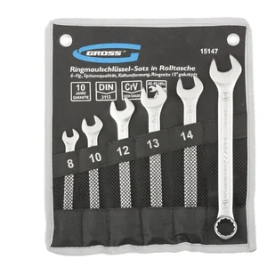 Gross Набор ключей комбинированных 8-17 мм, 6 шт, CrV, холодный штамп 15147