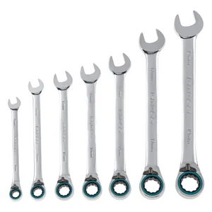 Gross Набор ключей комбинированных с трещоткой, 8-19 мм, 7 шт, реверсивные, CrV 14892