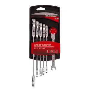 Matrix Набор ключей комбинированных, трещеточных шарнирных 6 шт 14897