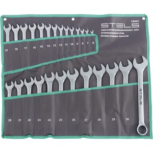 Stels Набор ключей комбинированных 6-32 мм, 26 шт, CrV, матовый хром 15431