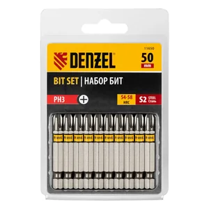 Denzel Бита PH3х50, сталь S2, шестигранный профиль, 10 шт. Е 6,3 11650