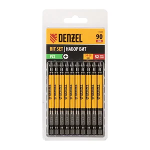 Denzel Бита PZ2х90, сталь S2, цилиндр., 10 шт. Е 6,3 11645