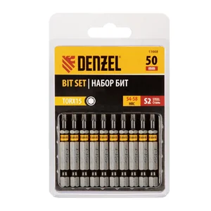 Denzel Бита TX 15х50, сталь S2, шестигранный профиль, 10 шт. Е 6,3 11668