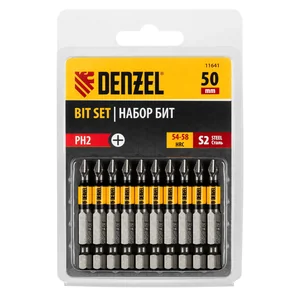 Denzel Бита PH2х50, сталь S2, цилиндр., 10 шт. Е 6,3 11641
