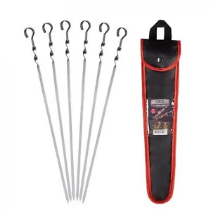 Mallony Набор шампуров ECOS 450*10*1,5мм, угловой, с витком, 6шт., в чехле. 182541-SK