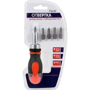 Park Отвертка реверсивная Park с набором бит 5+1 OTV07NB дубль. 356222-SK