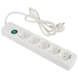 ENGY Сетевой фильтр Сеть-2 5м/5 роз. (ПВС 3*0,75) белый. 186759-SK