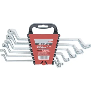 Matrix Набор ключей накидных, 6-17 мм, CR-V, 6 шт, полированный хром 15331