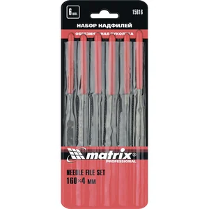 Matrix Набор надфилей, 160 х 4 мм, 6 шт, обрезиненные рукоятки 15816