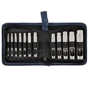 Сибртех Набор пробойников для кожи 3 4 5 6 7 8 9 10 12 14 16 19 мм, 12 шт, чехол 18312