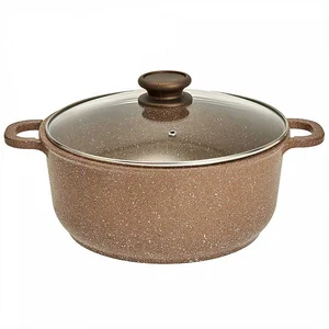 ГАРДАРИКА Кастрюля 5 л алюминиевая с антипригарным покрытием и стеклянной крышкой 1605-07-10 серии Алтай