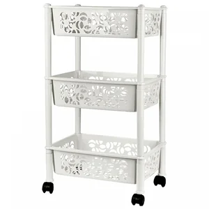 Delta Этажерка Keeplex Light на колесиках трехсекционная прямоугольная 37х29х69 см KL282812048 белое облако