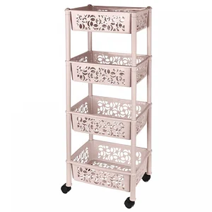 Delta Этажерка Keeplex Light на колесиках четырехсекционная прямоугольная 37х29х19 см KL282912005 розовый топаз