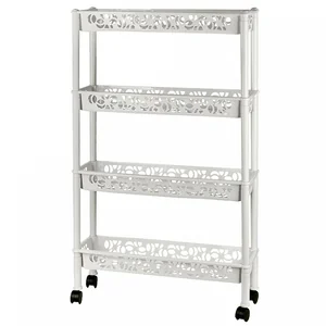 Delta Этажерка Keeplex Light на колесиках четырехсекционная прямоугольная длинная 58х18х14 см KL283112048 белое облако