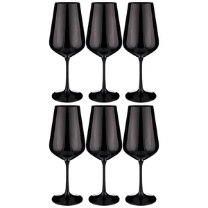 BOHEMIA Набор Бокалов Для Вина Sandra Sprayed Black Из 6 Шт. 450 Мл. Высота=24 См. 674-714