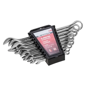 Matrix Набор ключей комбинированных, 6-22 мм, 9 шт, CrV, полированный хром 15424