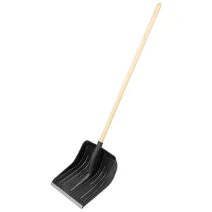 Сибртех Лопата для уборки снега пластиковая, 420 х 425 х 1550 мм, деревянный черенок, Россия, 61580