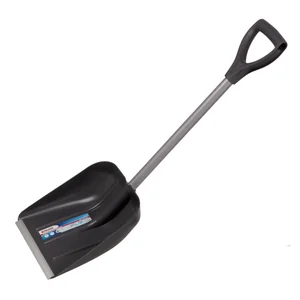 Palisad Лопата для уборки снега пластиковая, 270 х 310 х 890 мм, стальной черенок, алюминиевая планка, 61502